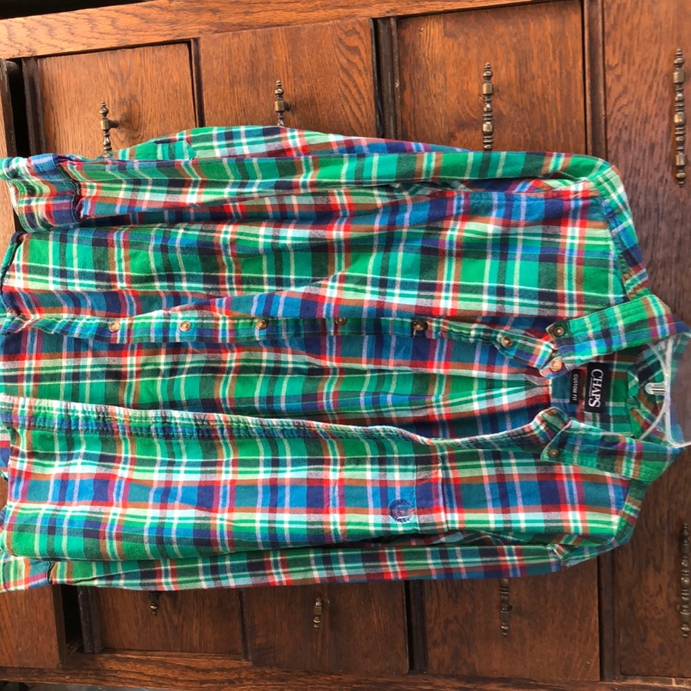 Chaps Small Green Plaid Flannel